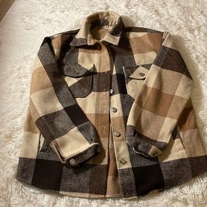 SOLD OUT ON AMAZON ArtMocco Oversized Casual Plaid Wool Blend Shacket Jacket (M)